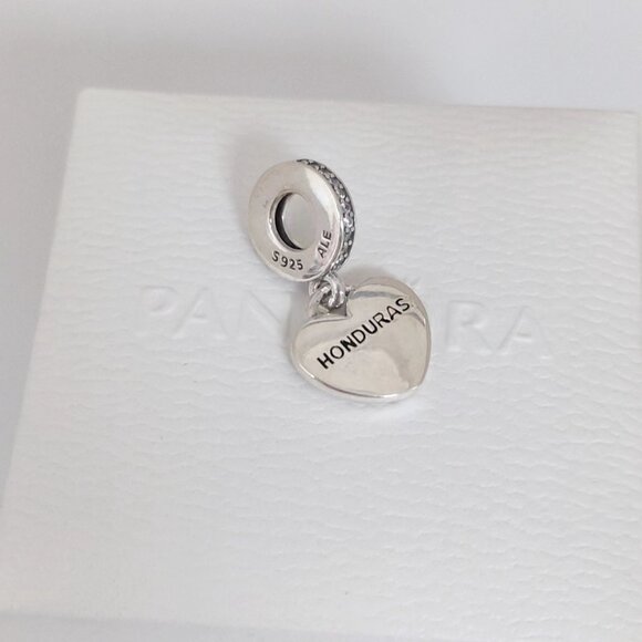 Pandora Honduras Flag Heart Exclusive Dangle Charm S925 Silver with box - Picture 5 of 8